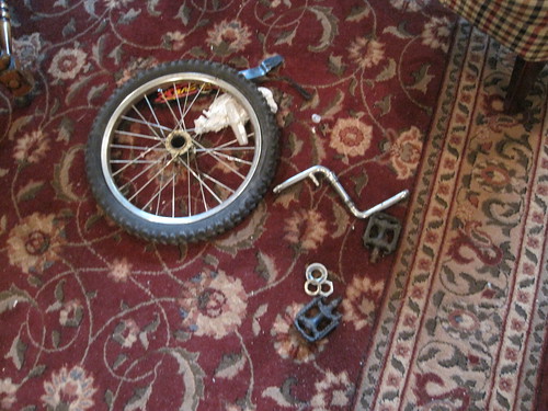 Yes, those are bicycle parts on my family room floor