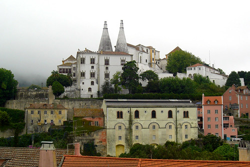 View to Sintra in fog