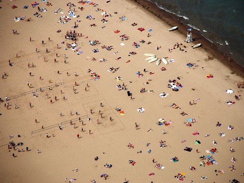 Crowded Beach on a summer day