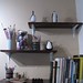 new desk arrangement, shelf detail