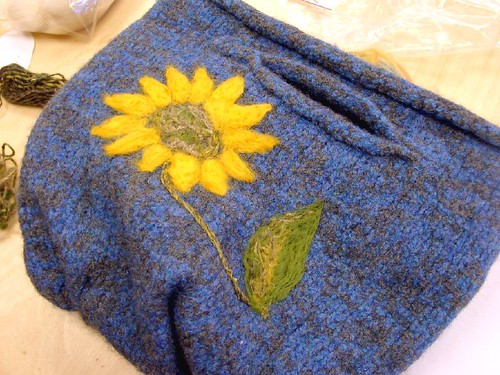 Katie's sunflower felted bag