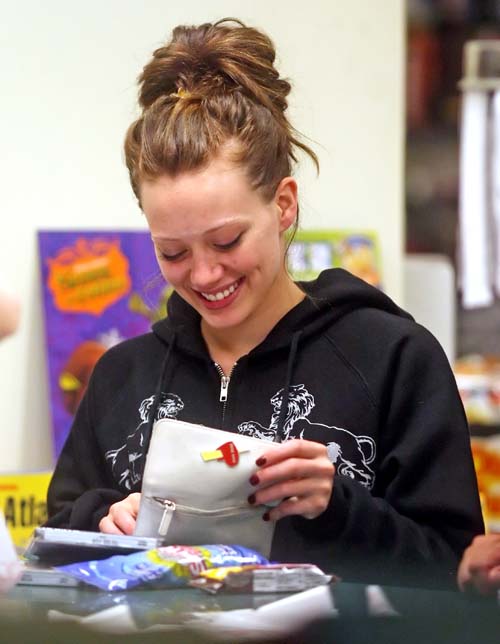 "Hilary Duff getting some junk food while in Winnipeg for her Dignity Tour in Canada"