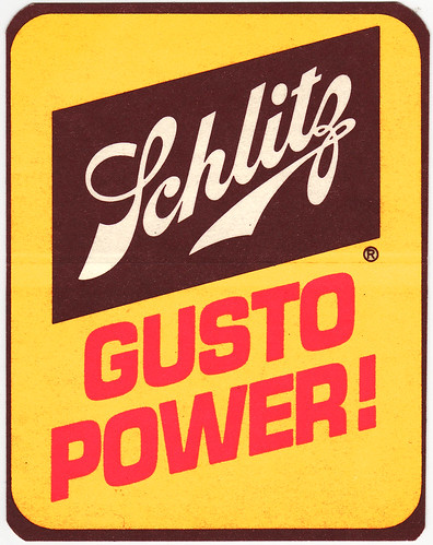 Schlitz Beer - Gusto Power Sticker - 1970's by JasonLiebig