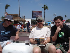 Jay, Reed, and me, at the racetrack