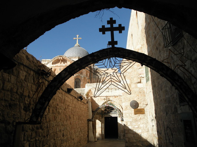 Station 9 Via Dolorosa and the Church in Background