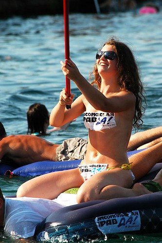 Russian woman in bikini in Sevastopol