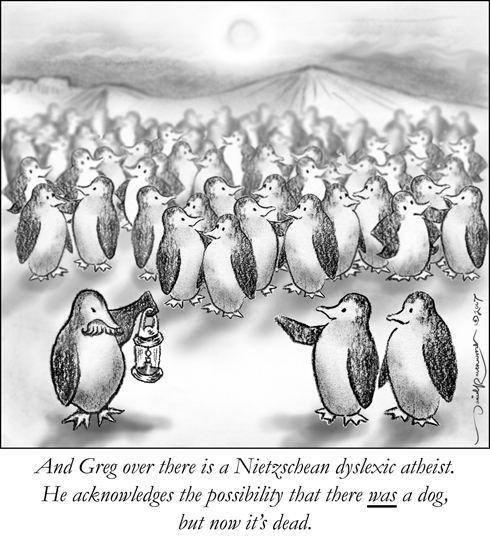 Penguin Cartoon number 8 by David Ravenwood