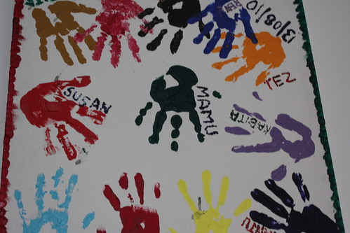 Handprints at the Early Childhood Development Center