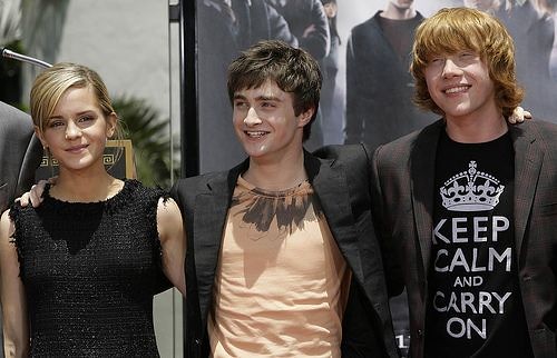 Daniel Radcliffe and his friends Emma Watson and Rupert Grint by Angel Grotton