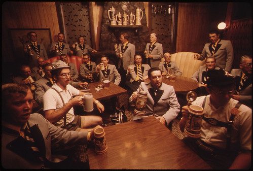 Members of the Concord Singers Drink Beer at the Turner Club in New Ulm, Minnesota. As They Practice German Songs...
