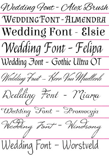 sample wedding fonts