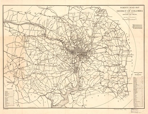 Roberts Bicycle Map Washington DC and area 1896 ©  Michael Neubert