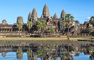 Angkor Wat & Moat With Lotus Blossoms