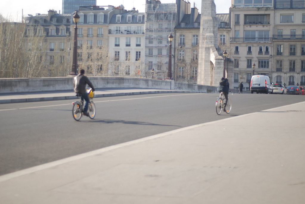 : Bike commuters in Paris