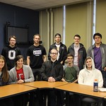 Students pose together in an accounting/financial economics class.
