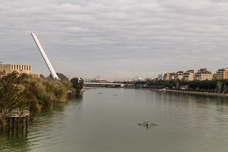 Seville Jan 2016 (4) 200 - Around and about Puente de la Barqueta - Looking back at The Harp