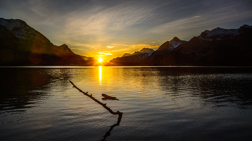 Sonnenuntergang am Silsersee ©  kuhnmi