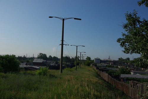 Angarsk, closed tram line in Maisk district. ©  trolleway