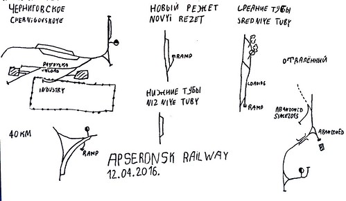 Apsheronsk narrow gauge railway track diagram ©  trolleway