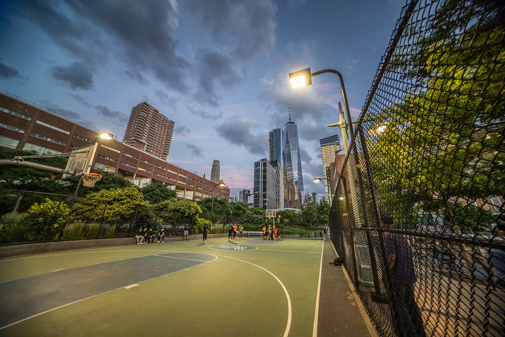Snuck onto the court during the game to snap this photo of some downtown hoops in NYC.