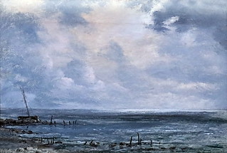 IMG_4134A Anton  Melbye  1818-1875 Copenhague Hambourg... Paris Seascape. Paysage marin  1845 Copenhague Collection Hirschsprung