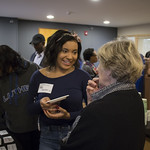 <b>IMG_1133</b><br/> Alumni and students gather to talk and eat in Norby House as part of the CIES Student Reception for Homecoming week. By Vicky Agromayor.<a href=https://www.luther.edu/homecoming/photo-albums/photos-2018/