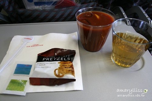模里西斯航空的飲料和點心