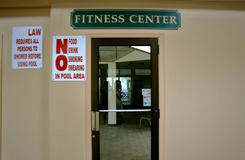 Fitness center entrance signs
