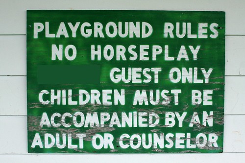 Children's playground rules sign
