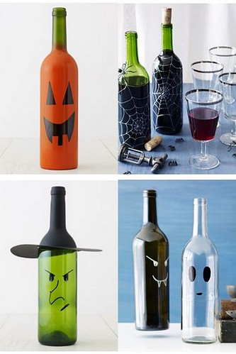 Halloween wine bottles
