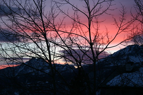 Sunset over the Mountains in Cervinia