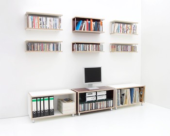 Boksa Media-Wand mit CD-/ DVD-Regal/ Media Storage wall
