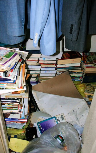 Closet full of library books