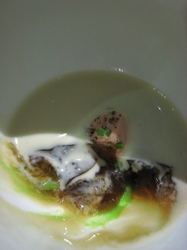 After digging into jelly of quail, langoustine cream, parfait of foie gras
