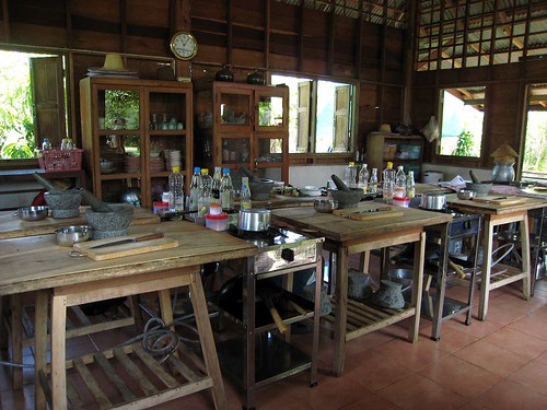 Cooking stations in the main room