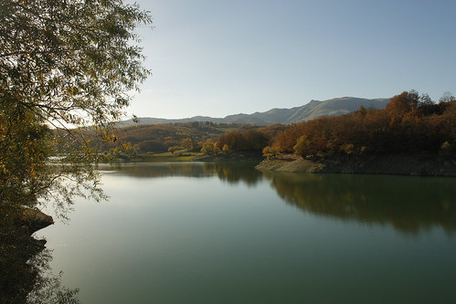 Scandarello Lake in Autumn in Abruzzo, Italy