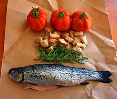 Trout and Stuffing Fixins