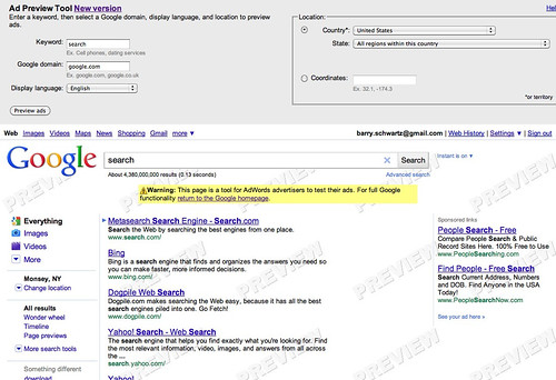 Old AdWords Preview Tool