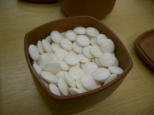 white stones made of clam shells