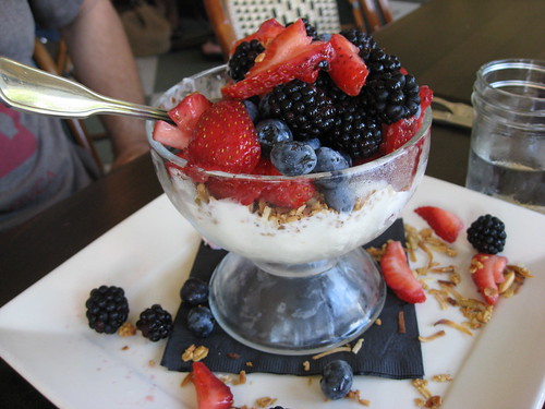 Granola, berries and yogurt