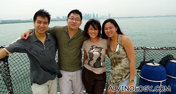 Yes, it's our birthday! (L to R): Mark, me, Rachel and my sister, Xinyi