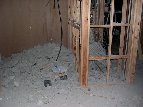 Second Floor Concrete Bathroom Floor Pieces in the Ground Floor