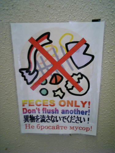 FECES ONLY! Don't flush another!