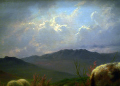 Rosa Bonheur, Sheep in the Highlands, detail with sky