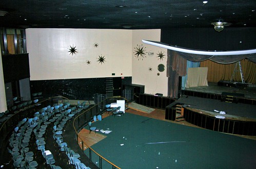 The stage and seating in the Stardust Room