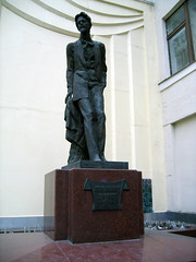 Statue of Chekhov, near the Moscow Art Theatre...