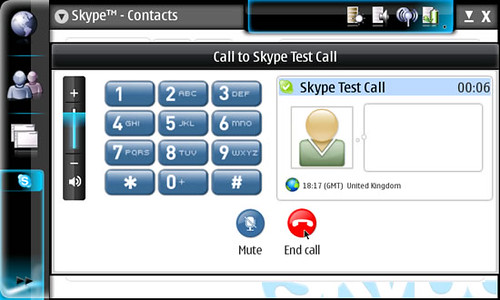 Skype making a call on the N800