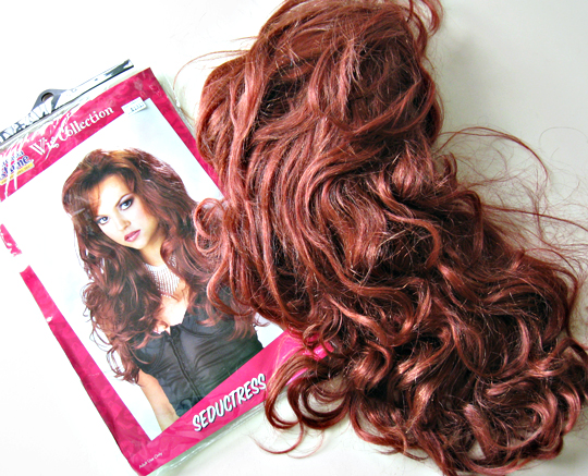 Red Wig+Seductress+clip on hair extensions tutorial+diy+hair diy