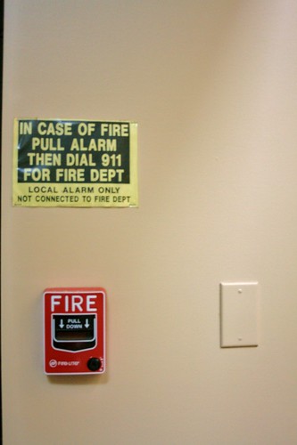 Modern pull station on local fire alarm