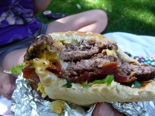 bacon cheese burger from five guys.